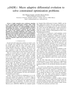 Micro adaptive differential evolution to solve constrained