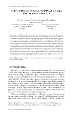 EvEnt StudiES in REal- and Play