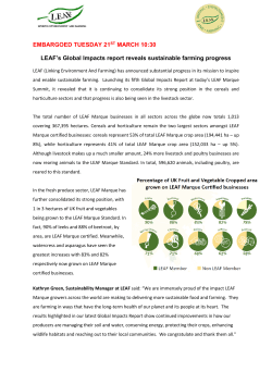 LEAF`s Global Impacts Report reveals sustainable farming progress