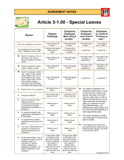 Article 5-1.00 - Special Leaves