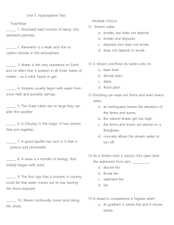 Unit 5: Hydrosphere Test True/False: ______ 1. Dissolved load
