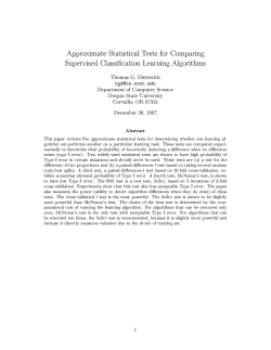 Approximate Statistical Tests for Comparing Supervised