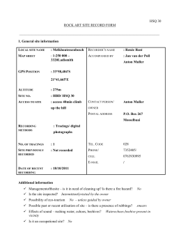 ROCK ART SITE RECORD FORM