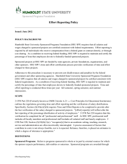 HSU SPF Effort Reporting Policy