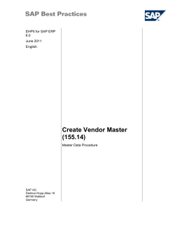 3.1 Create Vendor Master for Purchasing Org., Company Code