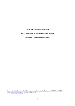 Consultation with NGO Partners in