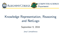 Knowledge Representation, Reasoning and NetLogo