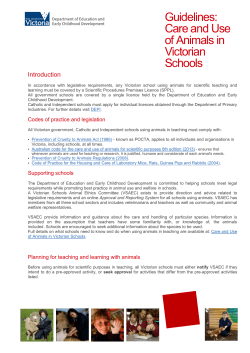 Guidelines Care and Use of Animal in Victorian Schools