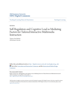 Self-Regulation and Cognitive Load as Mediating Factors for