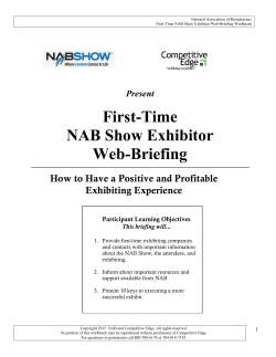 First-Time NAB Show Exhibitor Web