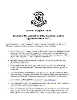 Guidelines for Teaching Positions Application Form 2017