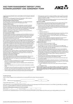 anz farm management deposit (fmd) acknowledgment and