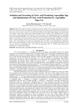 Isolation and Screening of Citric Acid Producing