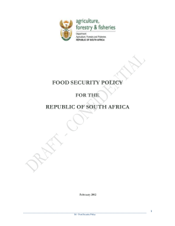 1.1 why a food security policy for south africa?