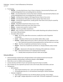 Pathology &ndash; Lecture 3: Acute Inflammatory Dermatoses 1/7/13