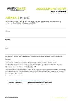 Test Certifier Application Annex I