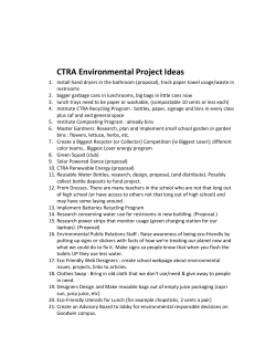 CTRA Environmental Project Ideas
