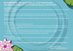 BE PLANT WISE &ndash; An opportunity for Local Action Groups