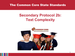 Secondary Protocol 2b: Text Complexity