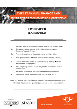 the 1st annual finance and investment management olympiad fimo