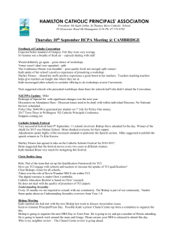 Minutes of the AGM, Cambridge - Hamilton Catholic Principals