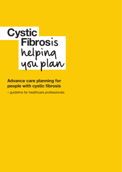 Advance care planning for people with cystic fibrosis