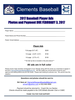 2017 Player Ad - Clements Baseball