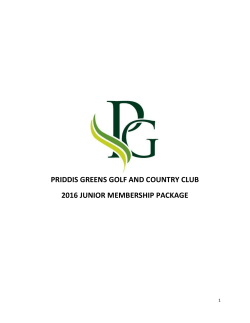 priddis greens golf and country club 2016 junior membership package