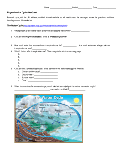 Biogeochemical Cycles WebQuest