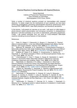 Chemical Reactions Involving Species with Unpaired Electrons