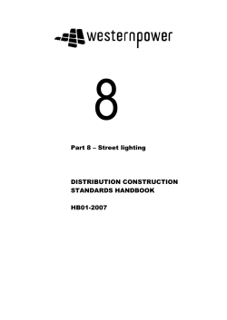 Part 8 &ndash; Street lighting DISTRIBUTION