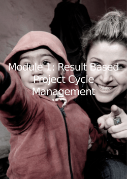 Module 1: Result Based Project Cycle Management