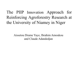 The PAIIP Innovation Approach for Reinforcing Agroforestry