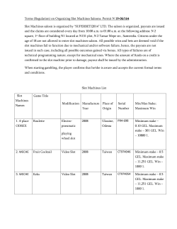 on Organizing Slot Machines Saloons. Permit N 19 - Lider