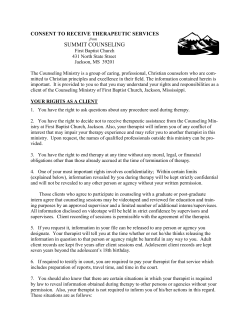 Consent to Receive Therapeutic Services