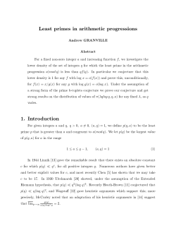 Andrew GRANVILLE Abstract For a fixed non