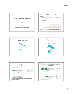 CS 78 Computer Networks TCP Internet Checksum Example Go