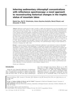 Inferring sedimentary chlorophyll concentrations with reflectance