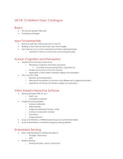 UIE HS`13 Midterm Topic Catalogue Basics Input fundamentals