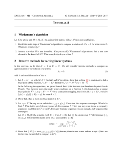 1 Wiedemann`s algorithm 2 Iterative methods for solving linear