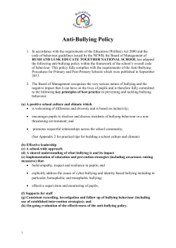 Anti-Bullying Policy - Rush and Lusk Educate Together National