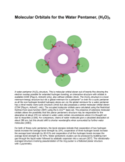 Molecular Orbitals for the Water Pentamer, (H2O)5