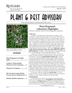 INSIDE Plant Diagnostic Laboratory Highlights