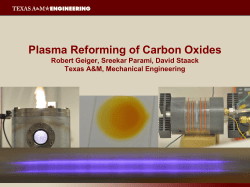 Plasma Reforming of Carbon Oxides Robert Geiger, Sreekar Parami