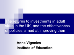 The returns to investments in adult skills in the UK, and the