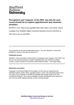 Perceptions and `impacts` of the REF: key aim for next round should