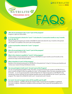 Leadershop (FAQ- Team Nutrilite 2016)