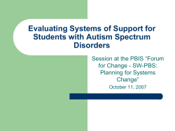 State Systems for Autism Spectrum Disorder