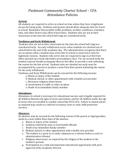 Academic Absence Policy for Grades K &ndash; 8