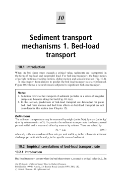 Sediment transport mechanisms 1. Bed-load transport
